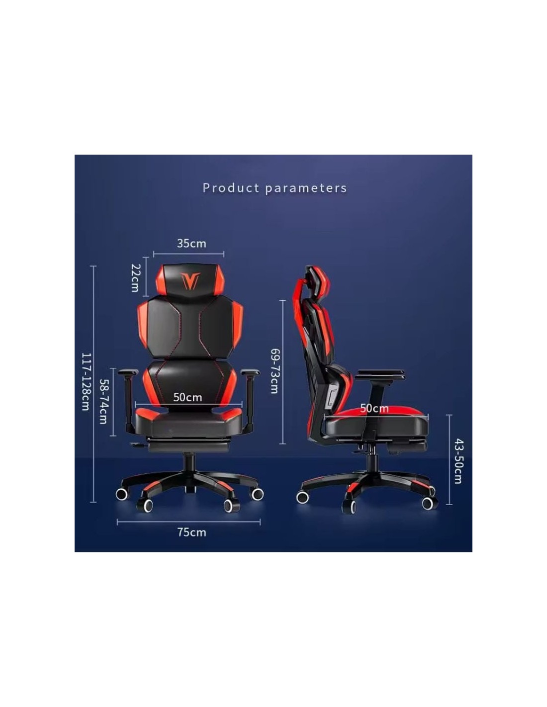 Silla gaming ergonómica Obidos Roja reposapiés en Logroño