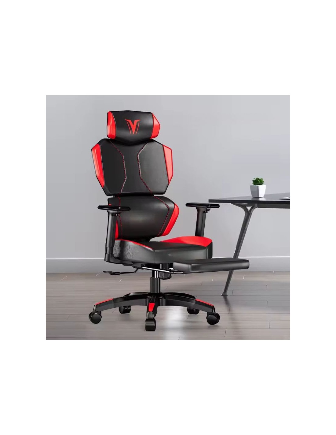 Silla gaming ergonómica Obidos Roja reposapiés en Logroño