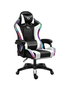 Silla gaming PowerGaming LED RGB Blanco/Negro 120kg en Logroño