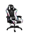 Silla gaming PowerGaming LED RGB Blanco/Negro 120kg en Logroño