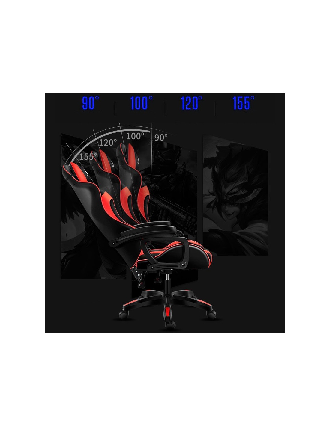 Silla gaming PowerGaming LED RGB Blanco/Negro 120kg en Logroño