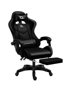 Silla gaming PowerGaming Negro/Blanco con Reposapiés 120kg en Logroño 2