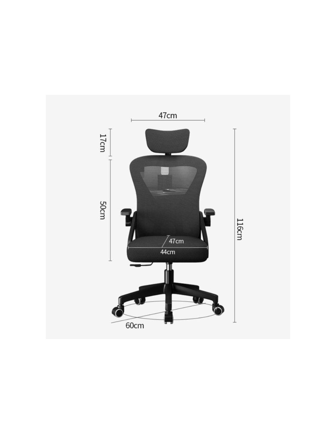 Powerbasic Lagos 110kg reposacabezas Silla de oficina ergonómica