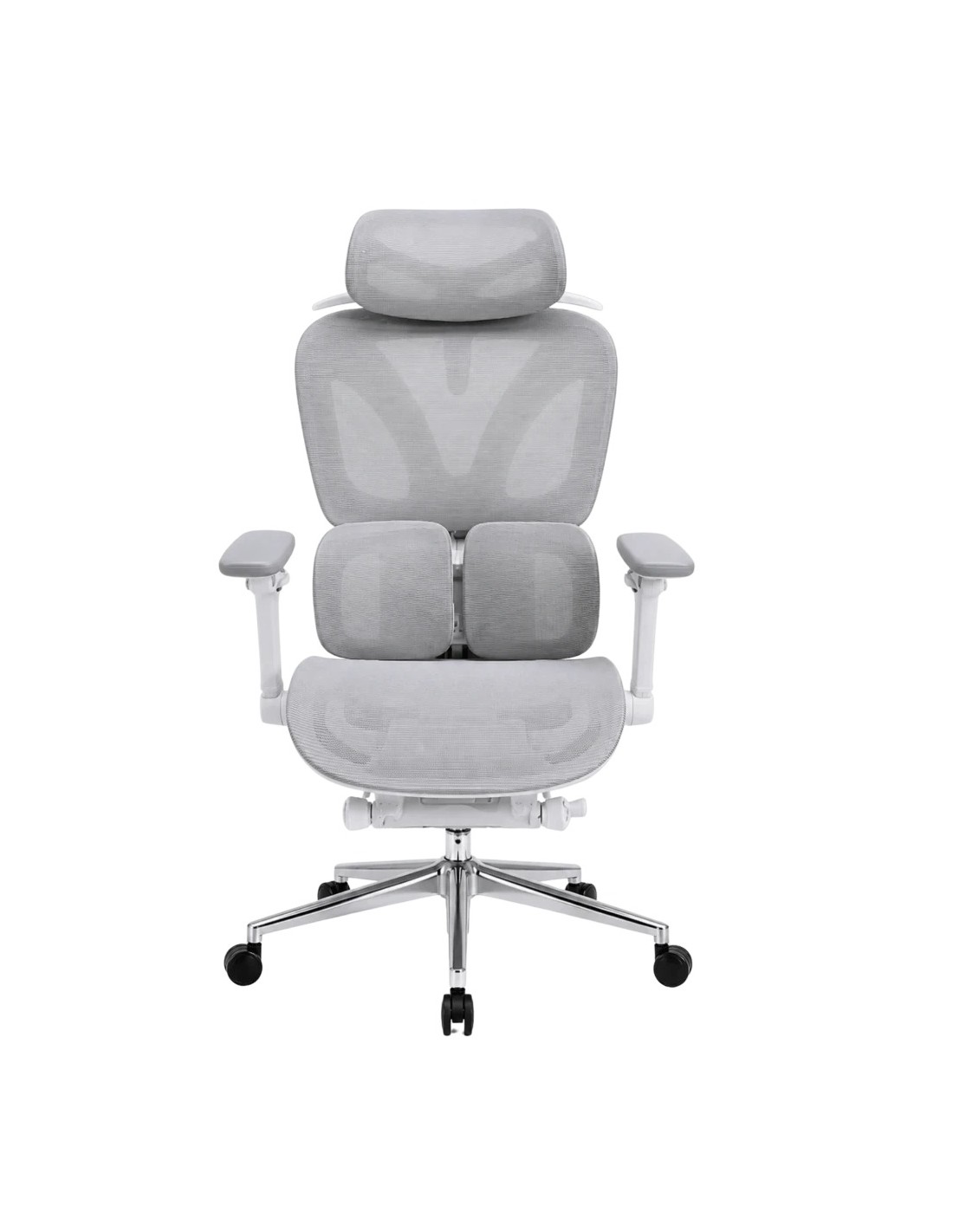 Powerbasic Beja Gris 120kg reposacabezas cojín lumbar malla Silla de o