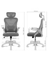 Silla gaming Drift DRAIR35 Blanco/Gris Malla Reposabrazos Abatibles 12