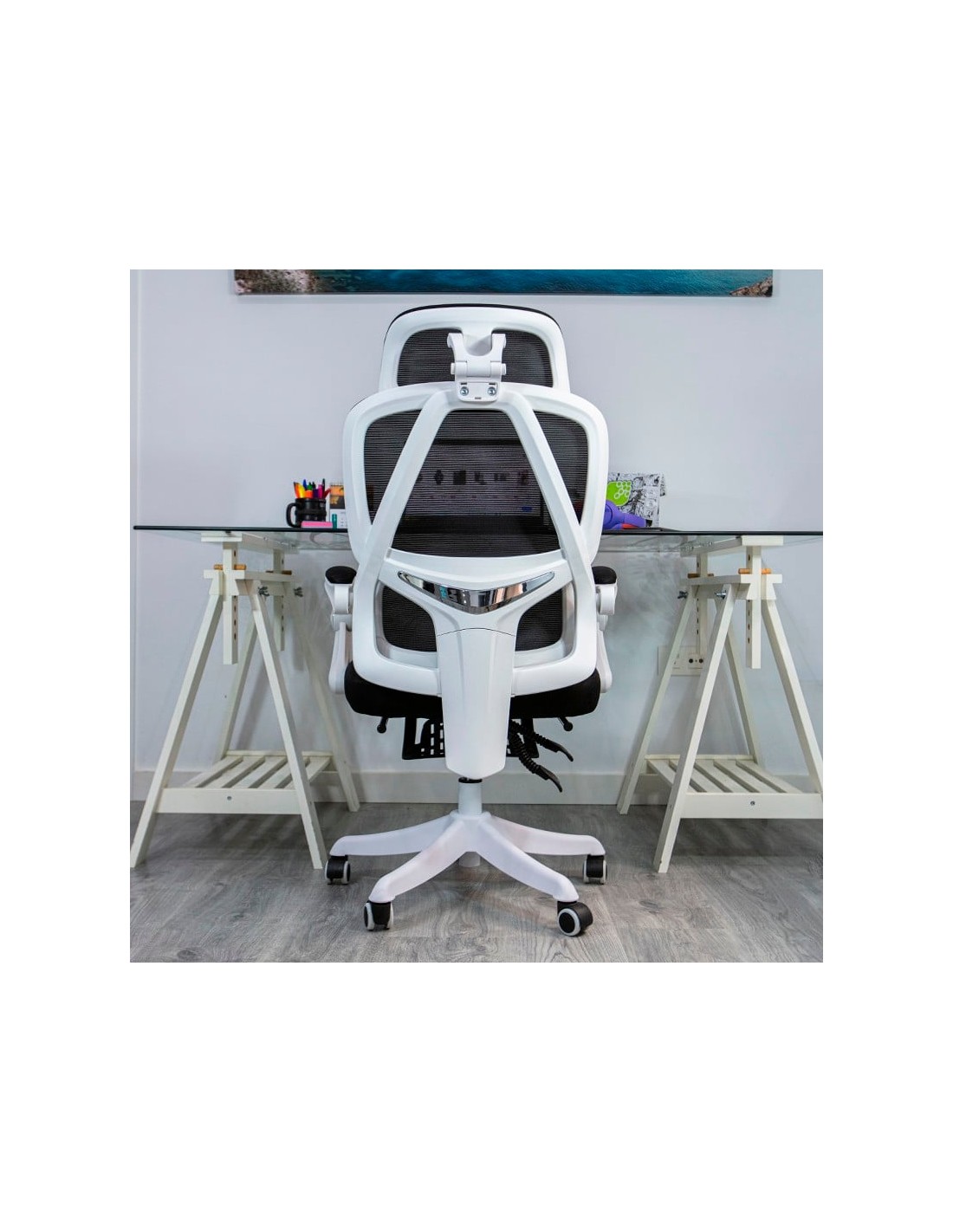 Powerbasics Confort T20 Negro con Ruedas y Reposapiés Silla de oficina