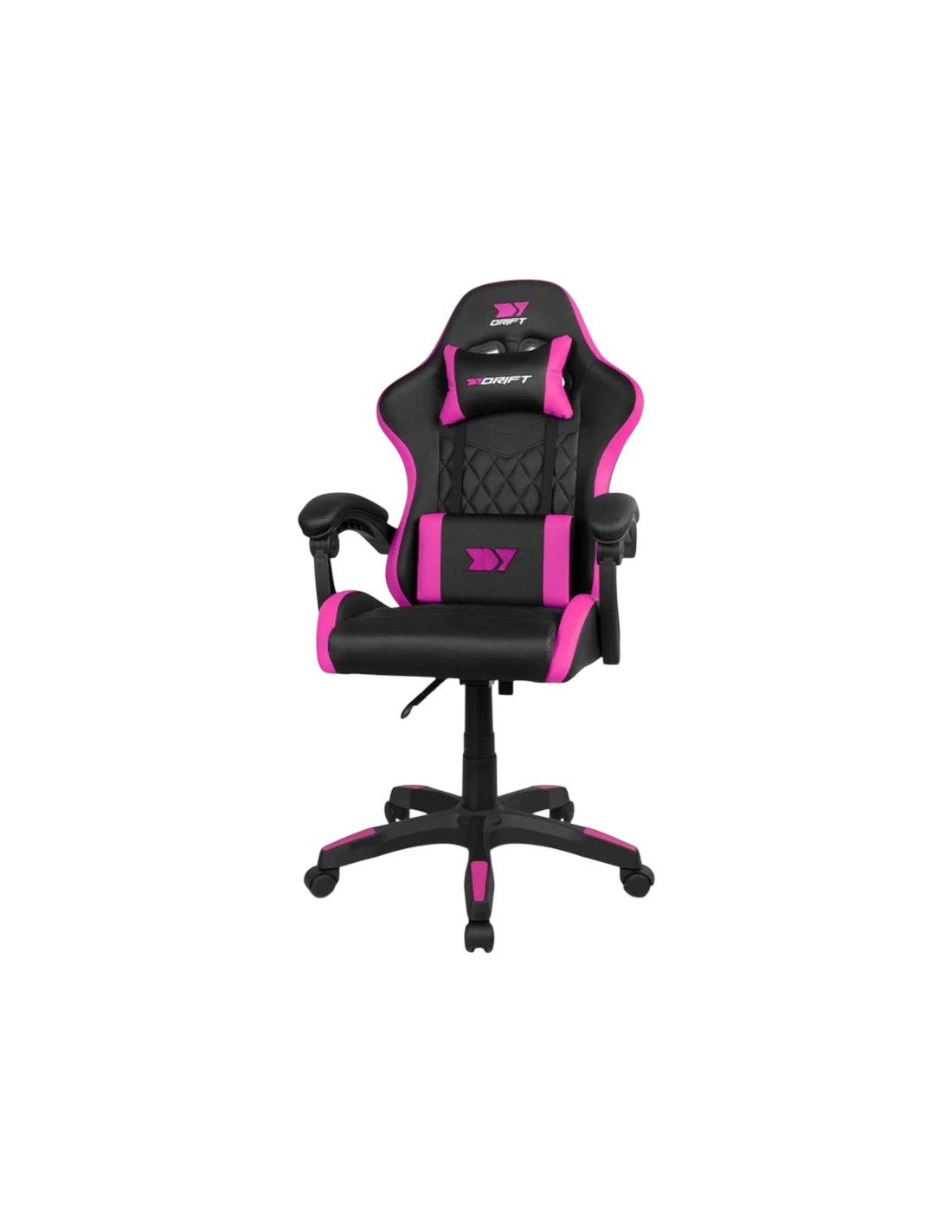 Silla gaming DRIFT DR35 Negro/Rosa 100kg reclinable reposacabezas cojí