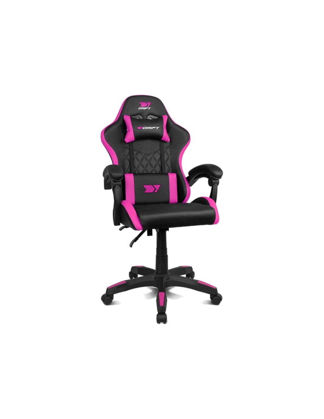 Silla gaming DRIFT DR35 Negro/Rosa 100kg reclinable reposacabezas cojí