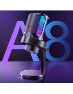 Micrófono Fifine AmpliGame A8 RGB USB Tipo C para Grabación y Transmis 2