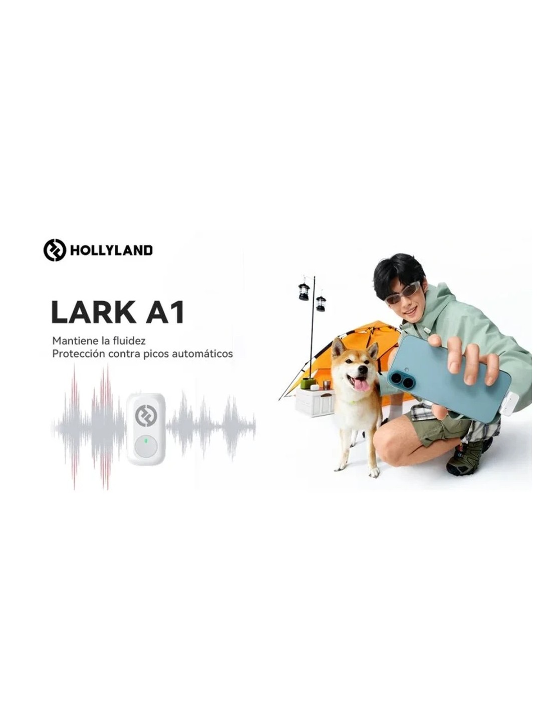 Micrófono inalámbrico Hollyland Lark A1 Combo de Solapa Gris Espacial 