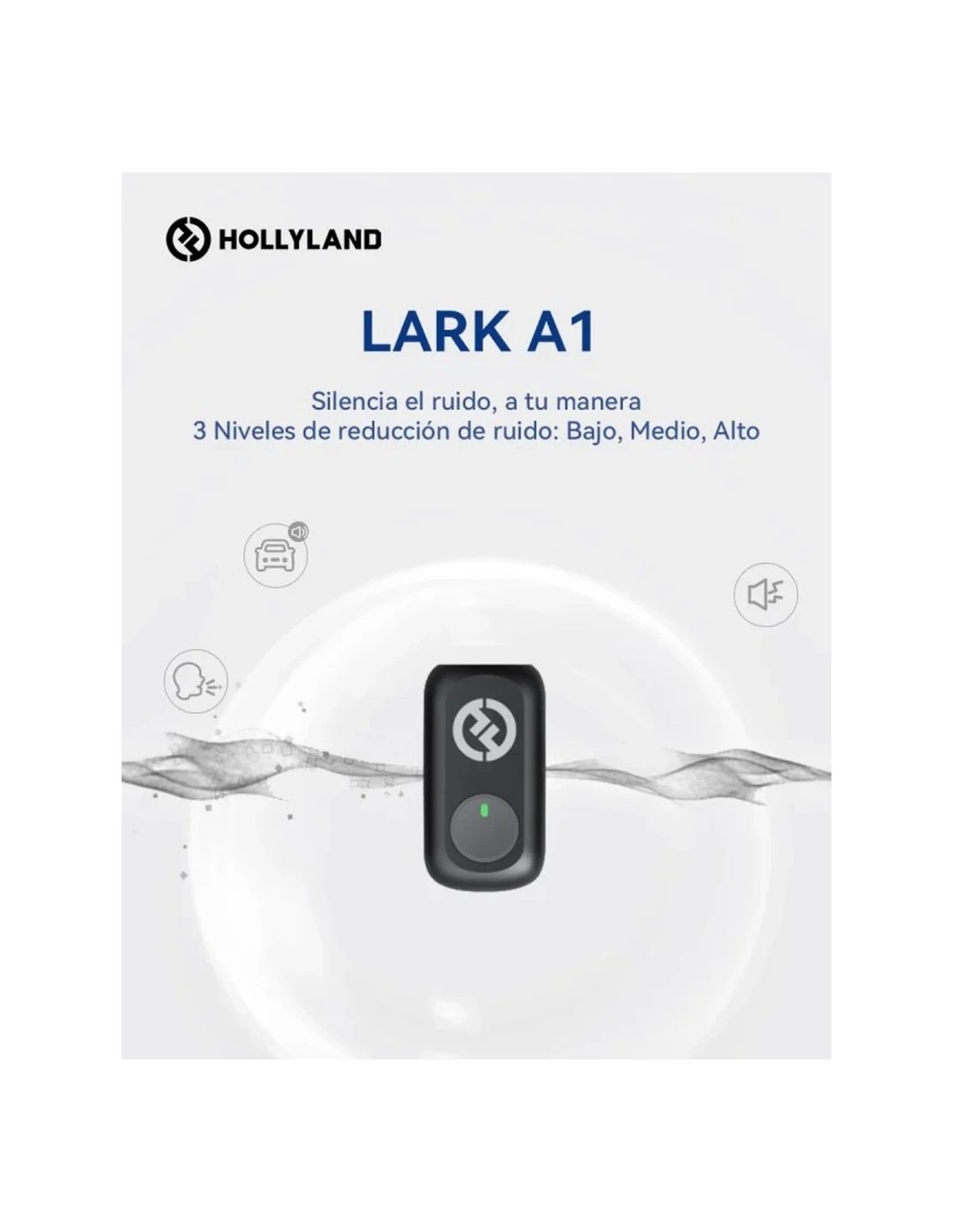 Micrófono inalámbrico Hollyland Lark A1 Combo de Solapa Gris Espacial 