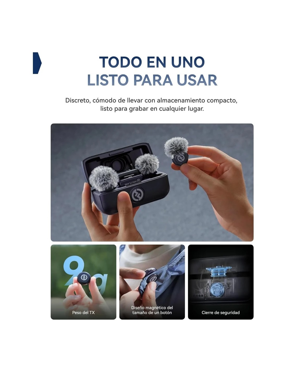 Micrófono inalámbrico Hollyland Lark M3 Combo 2TX & 2RX Gris Espacial 
