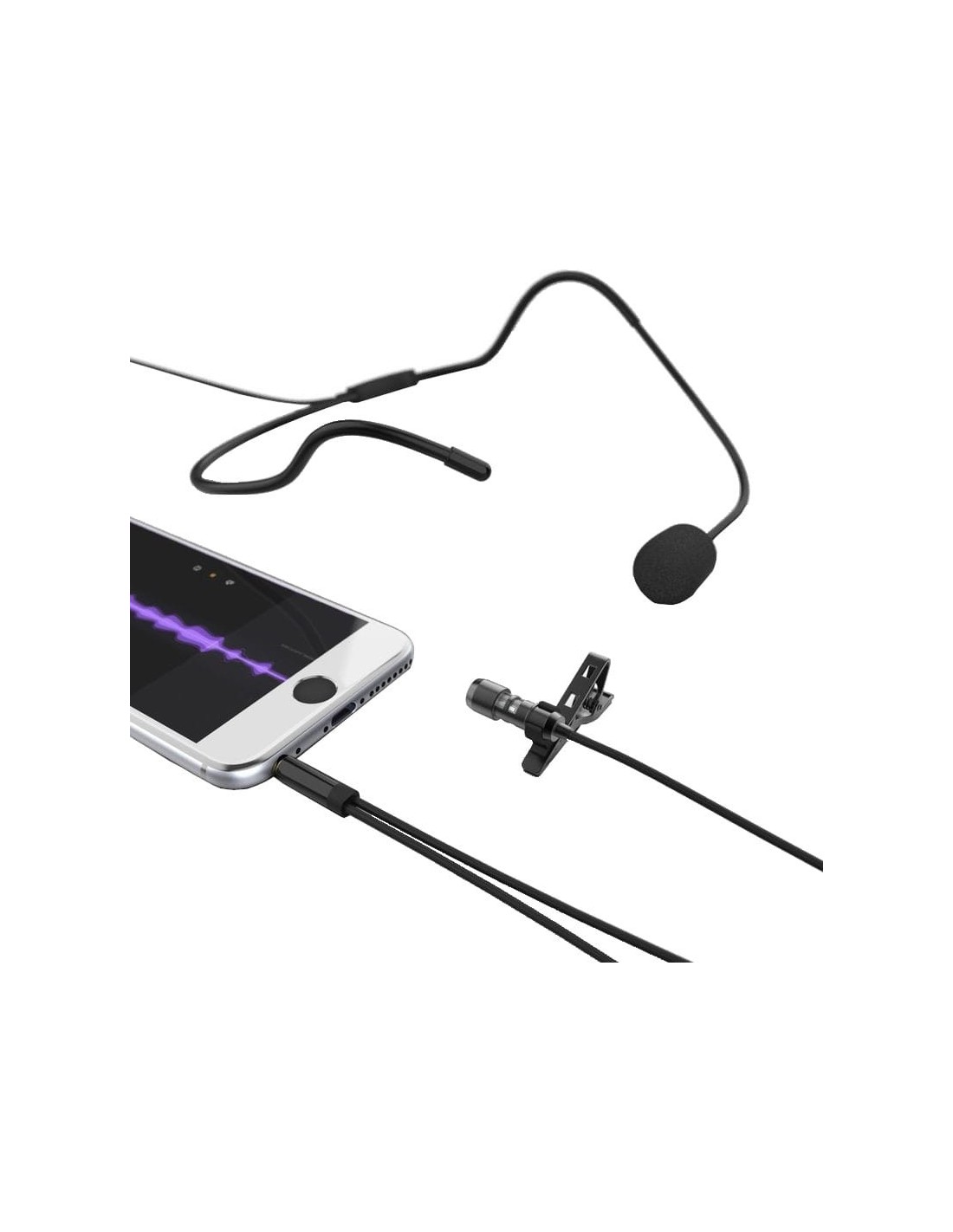 Micrófono de solapa Fifine C1 con Headset omnidireccional jack 3,5 mm