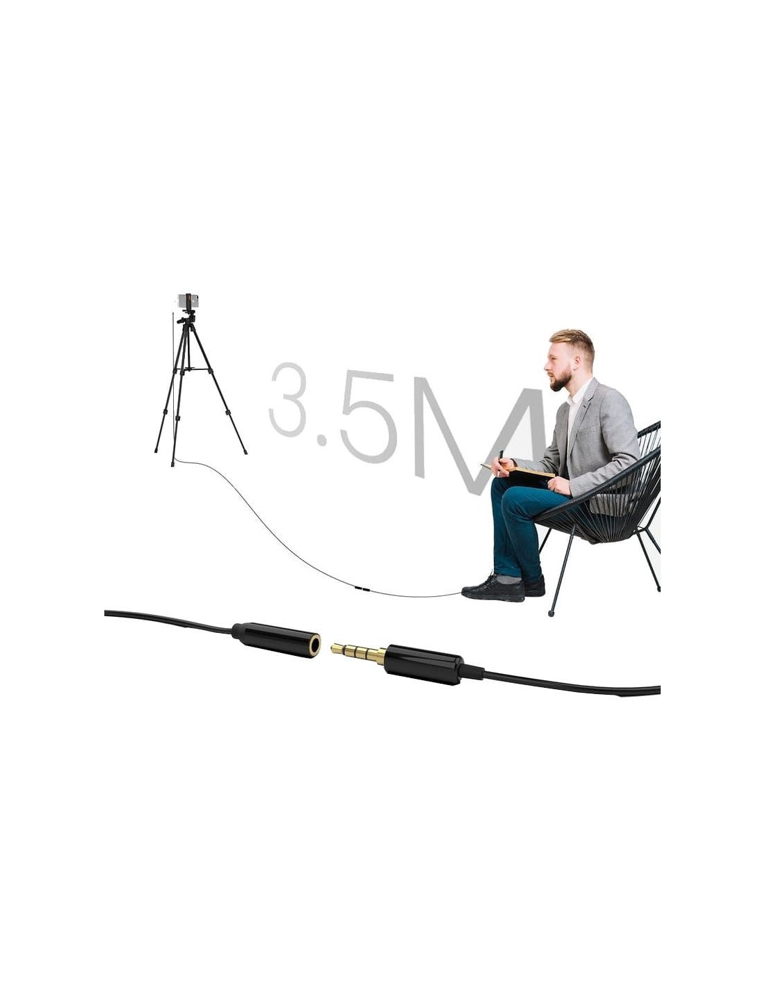 Micrófono de solapa Fifine C1 con Headset omnidireccional jack 3,5 mm