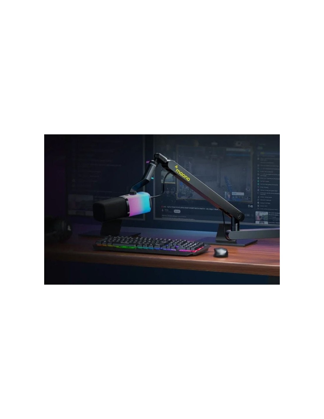 Micrófono Maono PD100X RGB Negro cardioide dinámico XLR 48kHz