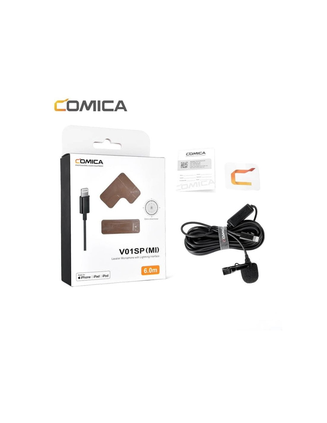 Micrófono lavalier para smartphone COMICA Lightning 4,5 m en Logroño