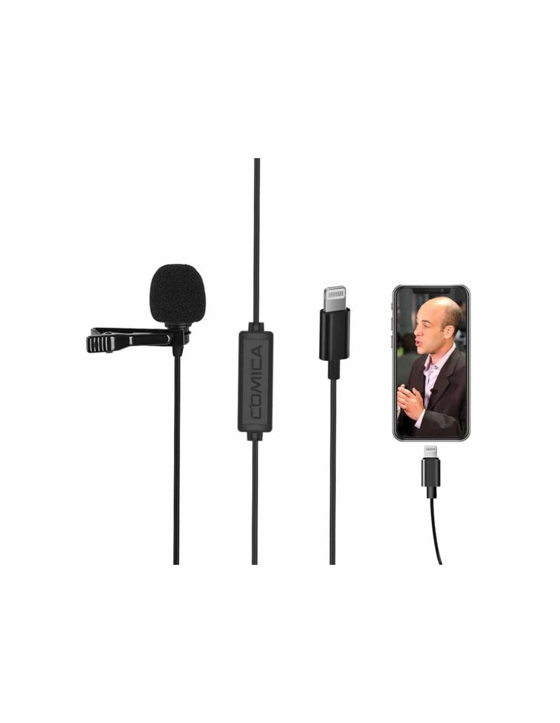 Micrófono lavalier para smartphone COMICA Lightning 4,5 m en Logroño