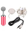 Micrófono Condensador BM-8000 Streaming/Estudio Rosa en Logroño