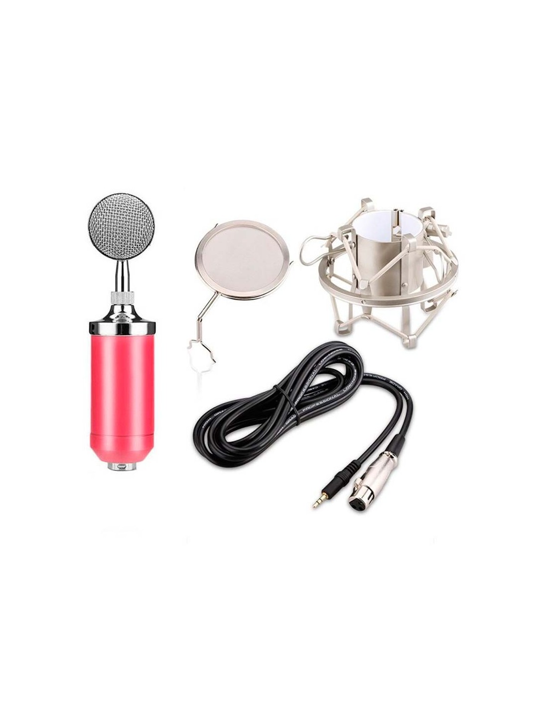Micrófono Condensador BM-8000 Streaming/Estudio Rosa en Logroño