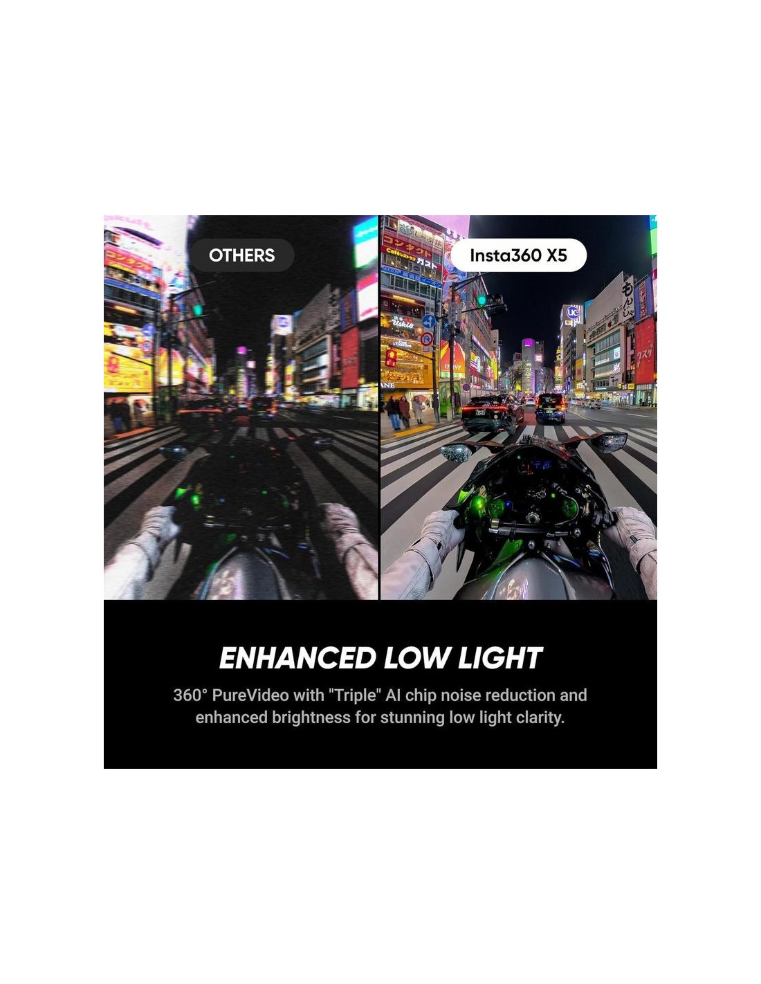 Cámara deportiva Insta360 X5 Negro Medianoche Paquete estándar 8K 72MP