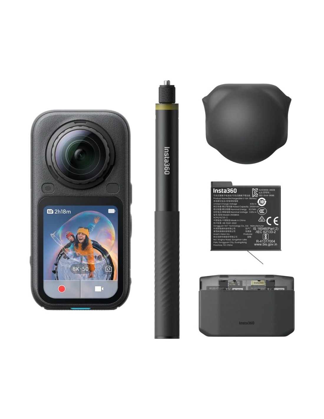 Cámara deportiva Insta360 X6 Essentials Bundle 8K 30fps 120MP sumergib