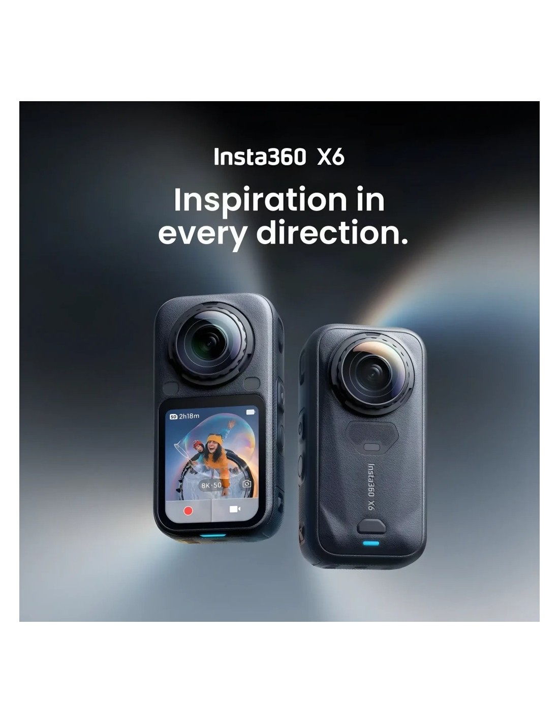 Cámara deportiva Insta360 X6 Essentials Bundle 8K 30fps 120MP sumergib