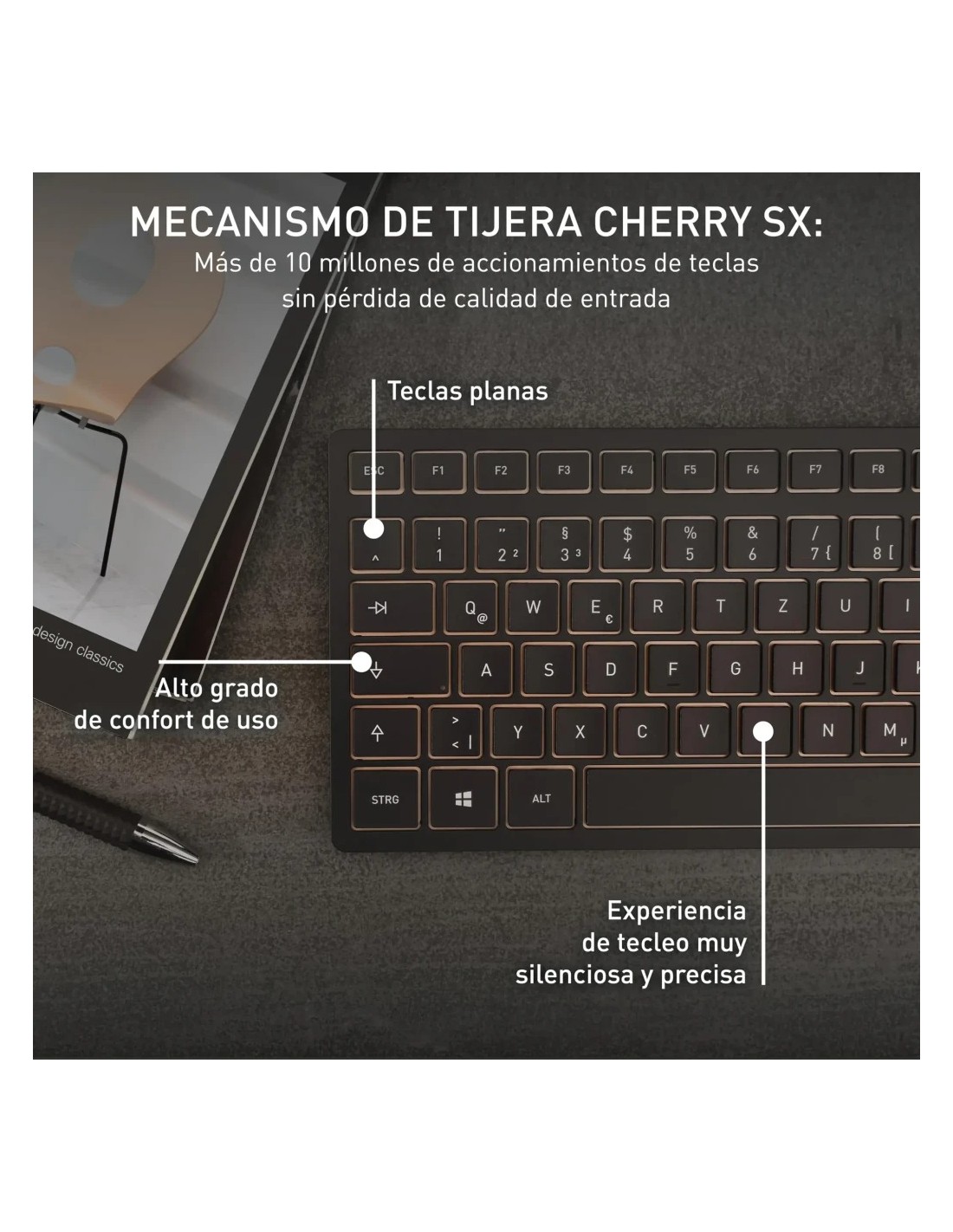 Teclado y ratón inalámbrico Cherry DW 9100 Slim Español Bluetooth + 2.