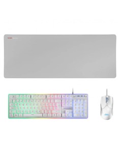Kit de teclado y ratón Mars Gaming MCPXWES Blanco de membrana RGB espa