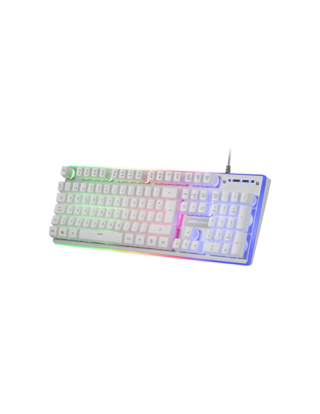 Kit de teclado y ratón Mars Gaming MCPXWES Blanco de membrana RGB espa