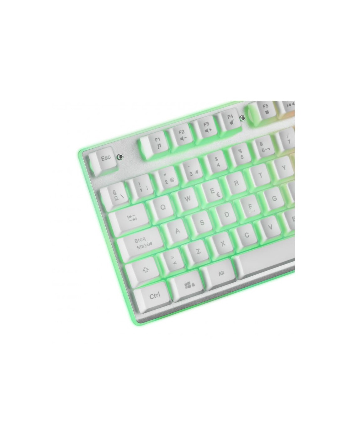 Kit de teclado y ratón Mars Gaming MCPXWES Blanco de membrana RGB espa