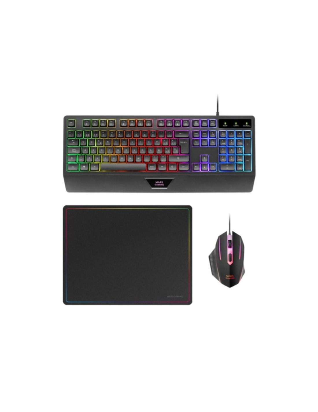 Kit de teclado y ratón Mars Gaming MCP124 Negro de membrana RGB