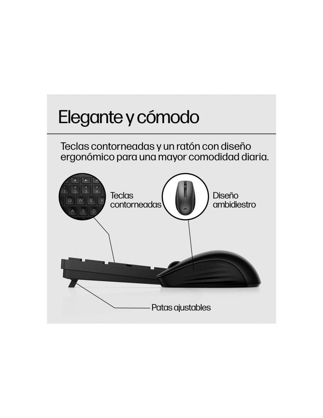 Teclado + ratón inalámbricos HP Combo 650 de membrana en Logroño