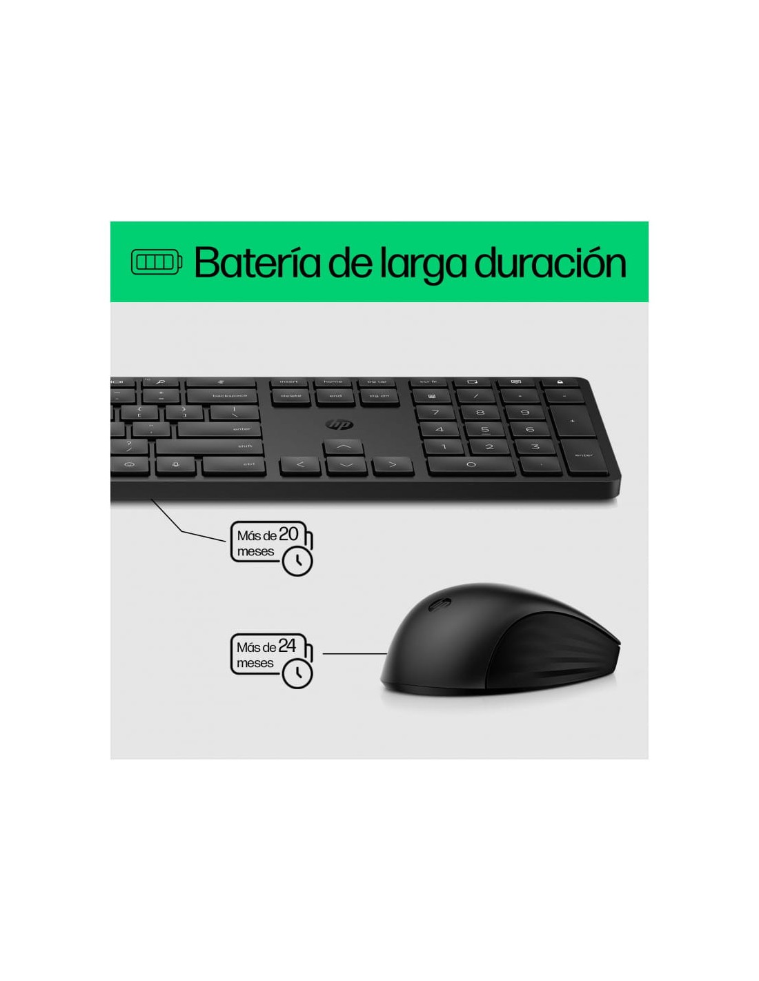 Teclado + ratón inalámbricos HP Combo 650 de membrana en Logroño