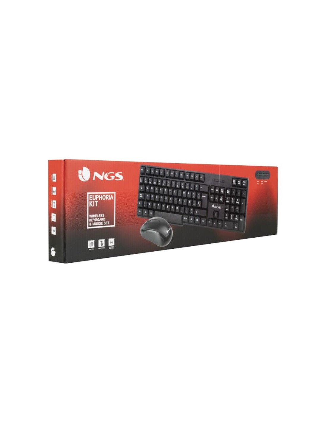 Teclado + ratón inalámbrico NGS Euphoria Inglés Negro 2.4GHz