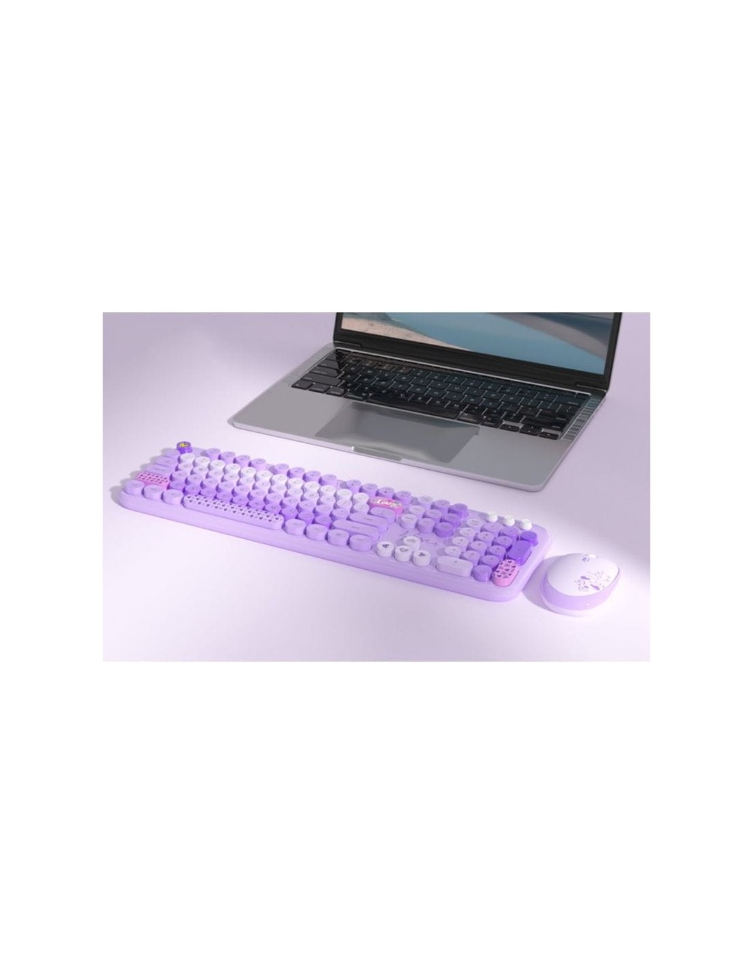 Teclado y ratón MOFII Lovely Púrpura inalámbrico en Logroño