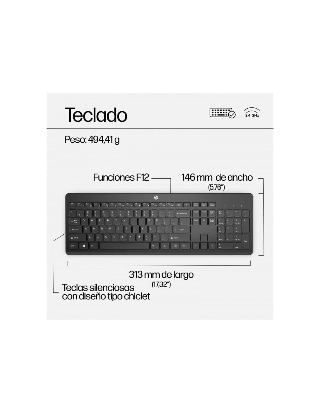 Teclado y ratón inalámbricos 230 HP Combo de en Logroño