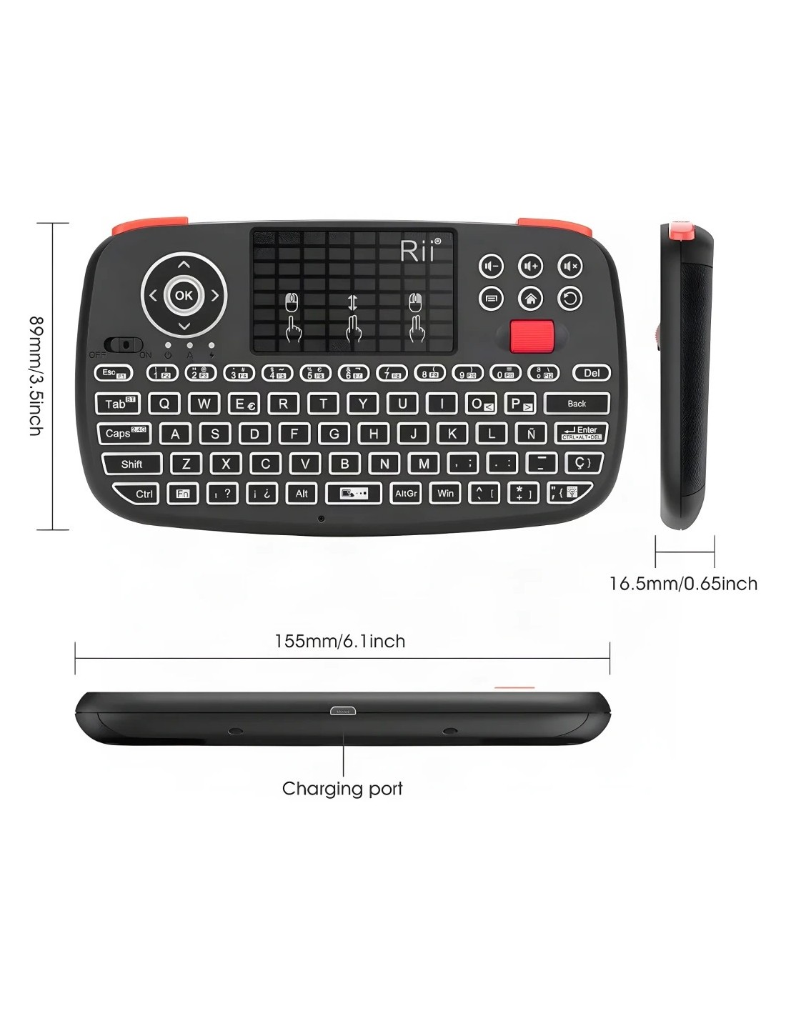 Teclado inalámbrico Rii i4 Mini Negro en Logroño