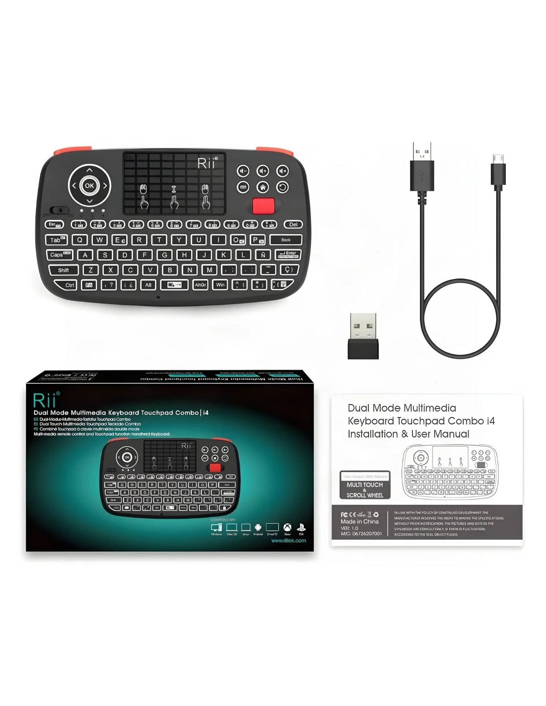 Teclado inalámbrico Rii i4 Mini Negro en Logroño