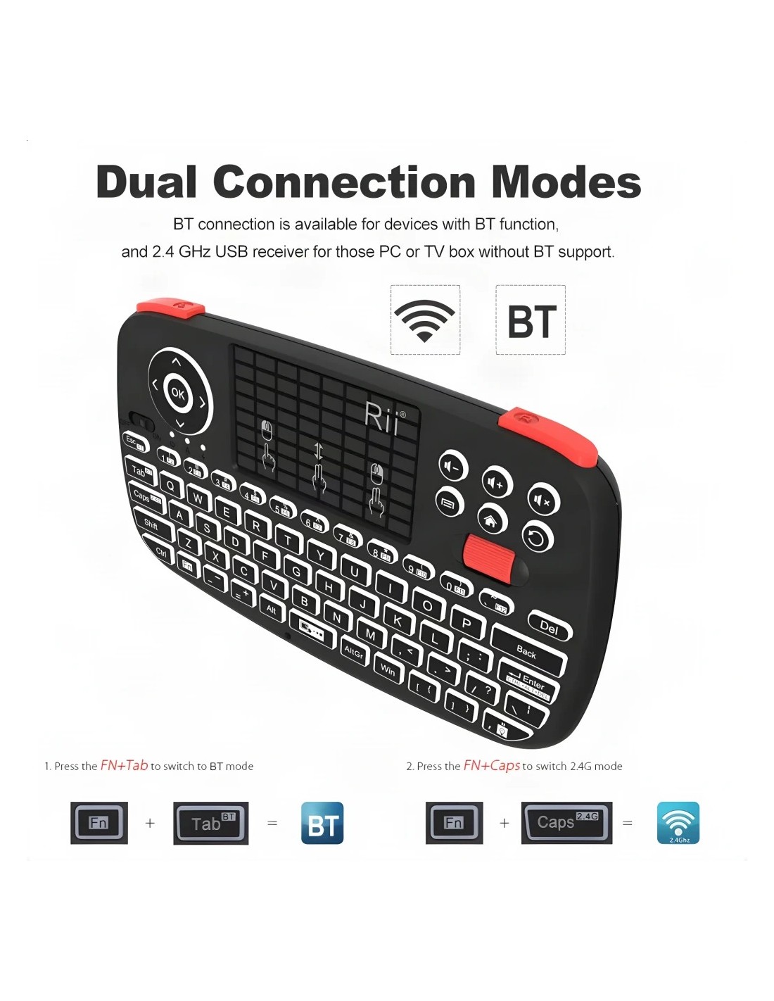 Teclado inalámbrico Rii i4 Mini Negro en Logroño