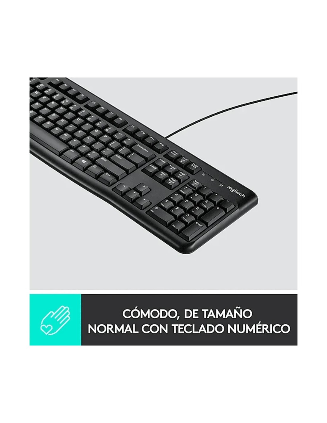 Cable QWERTY Teclado Logitech K120 USB Con en Logroño