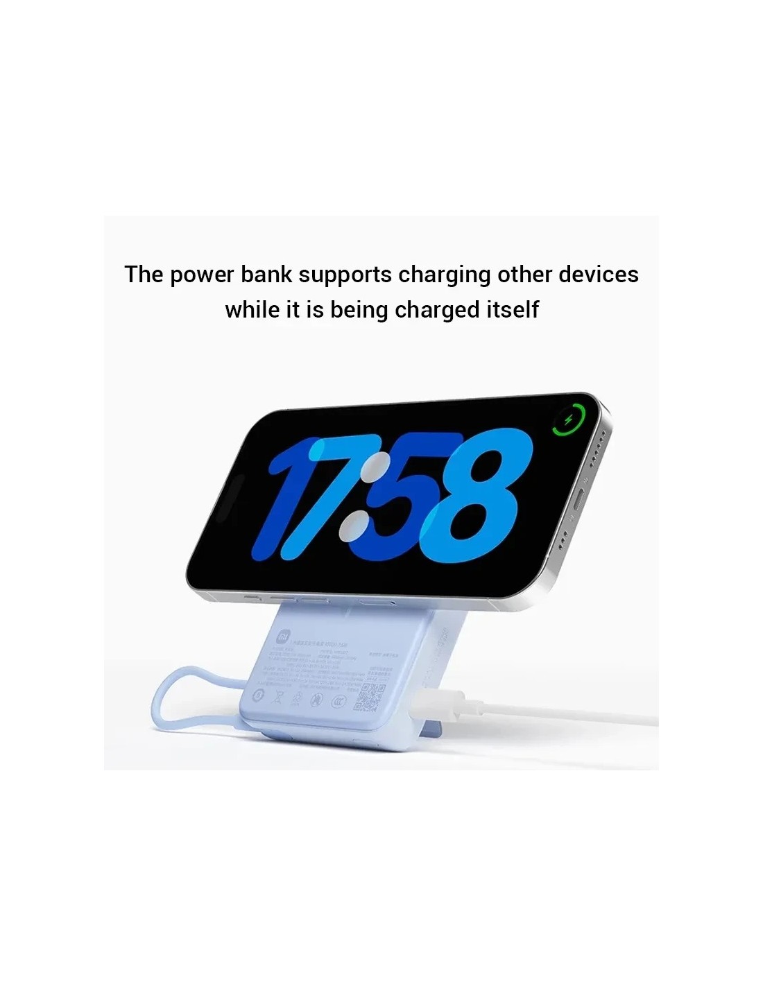 Soporte 5000mAh 33W MagSafe Power Bank Xiaomi Magnetic Beige con