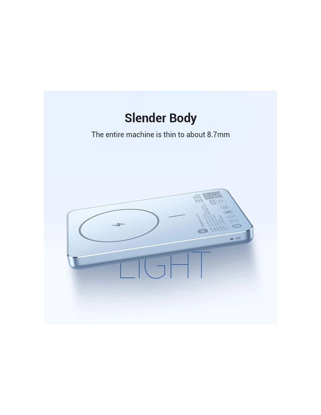 Power Bank Xiaomi Super Slim Magnetic Violeta 5000mAh 22,5W MagSafe