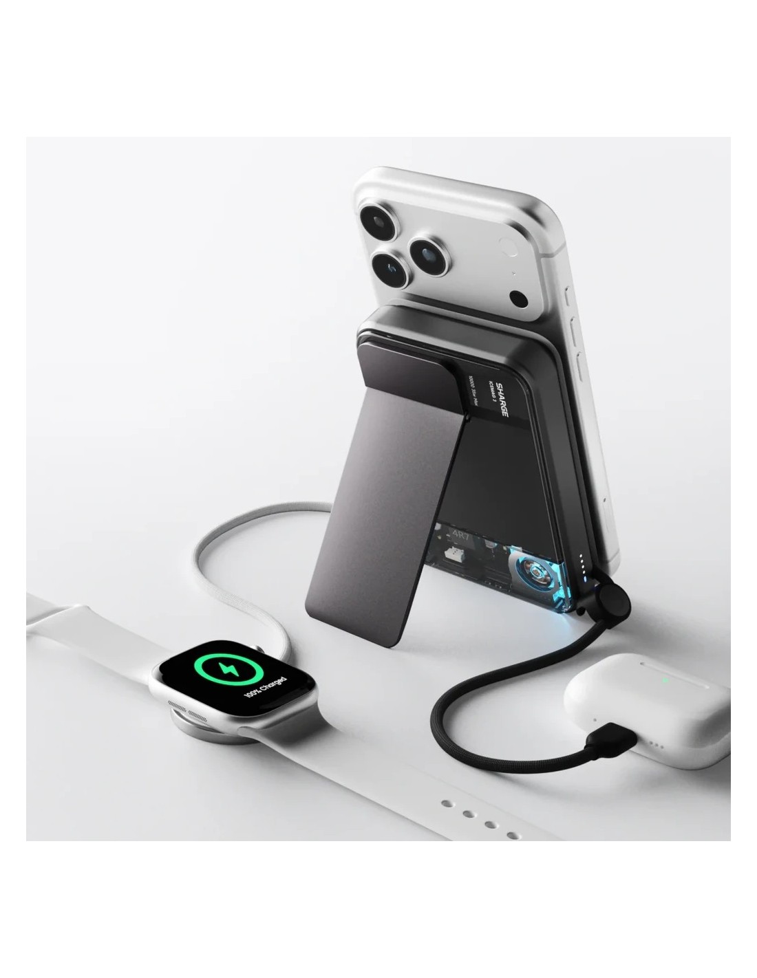 Power Bank Sharge ICEMAG 3 Blanco 10000mAh 25W Qi2 en Logroño