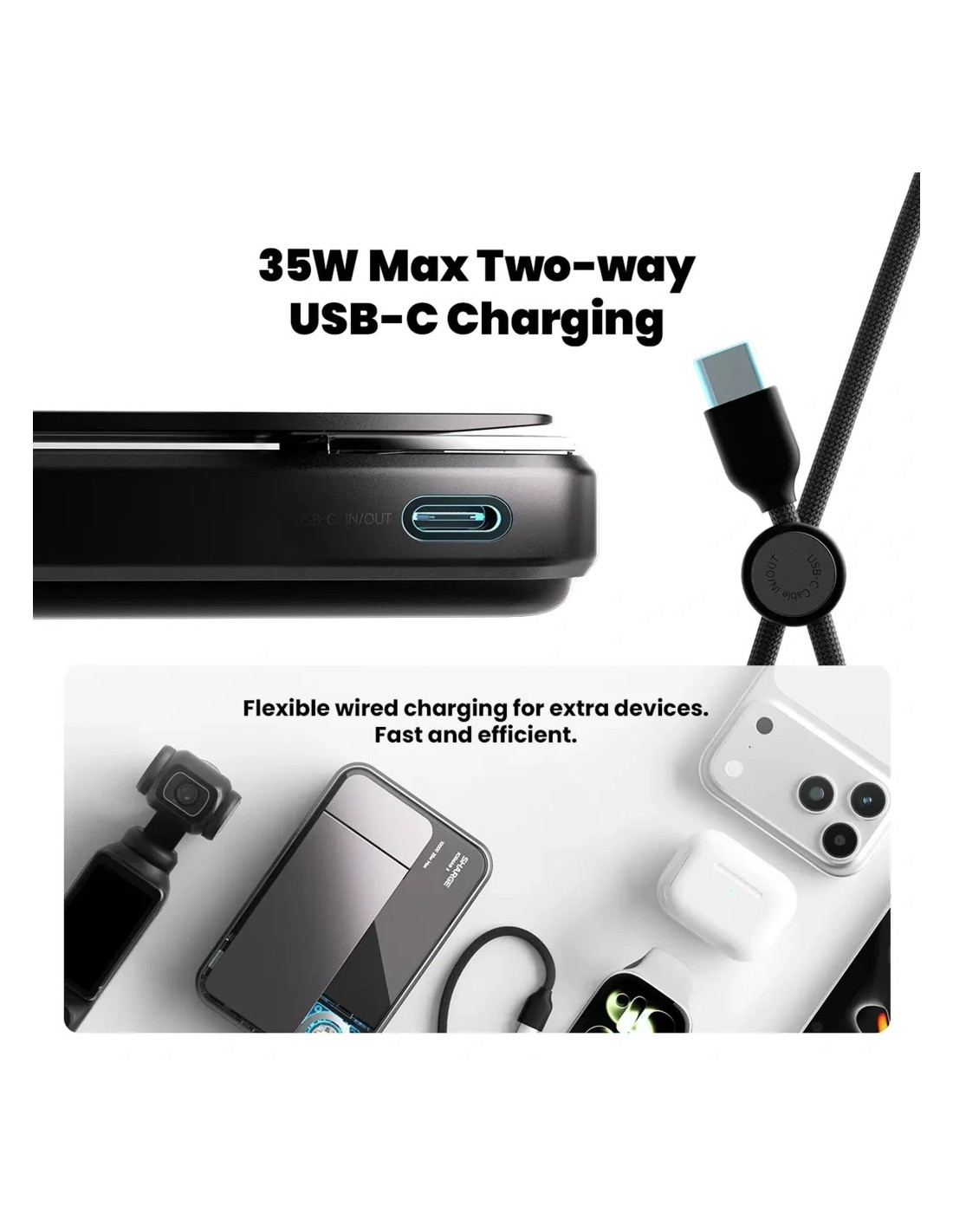 Power Bank Sharge ICEMAG 3 Blanco 10000mAh 25W Qi2 en Logroño