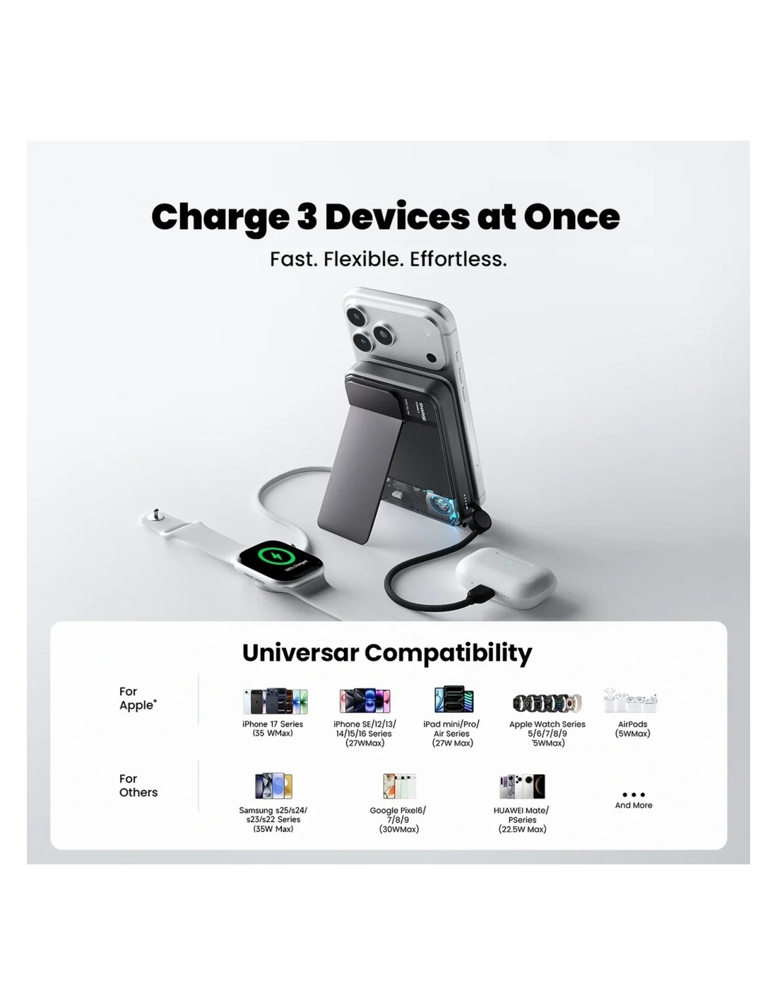 Power Bank Sharge ICEMAG 3 Blanco 10000mAh 25W Qi2 en Logroño