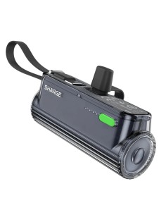 Power Bank Sharge Flow Mini Negro con cable integrado 5000mAh 22,5W US