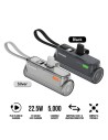 Power Bank Sharge Flow Mini Negro con cable integrado 5000mAh 22,5W US