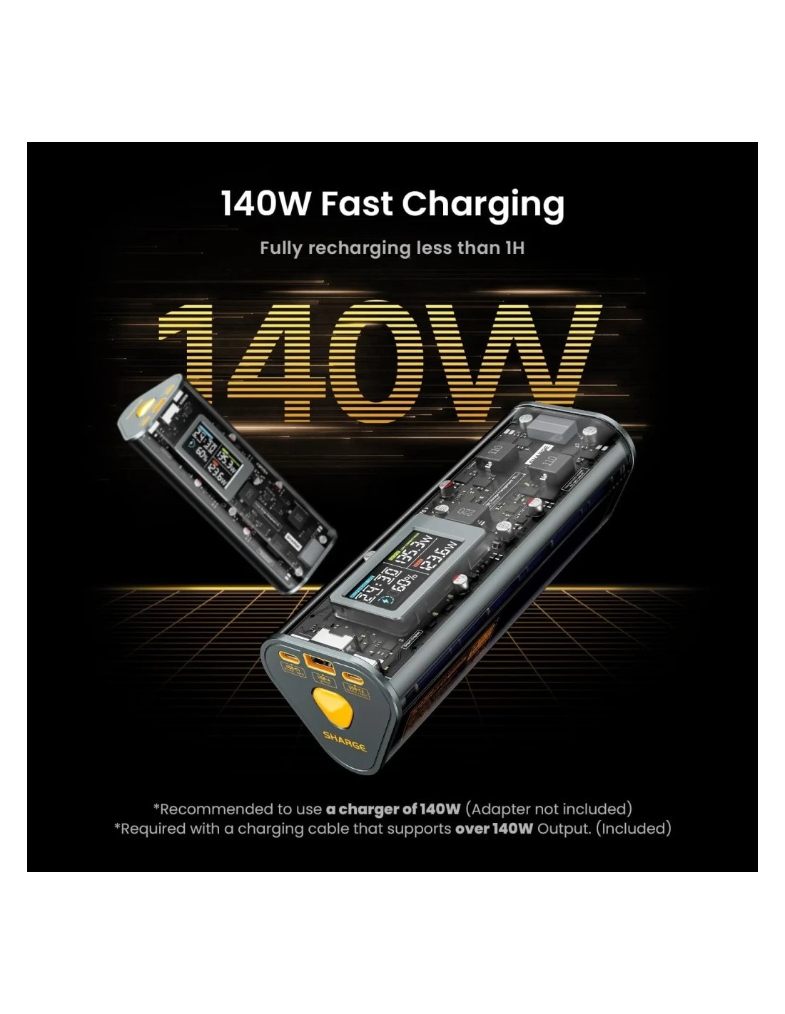 Sharge Shargeek 170 24000mAh 140W Power Bank Gris en Logroño