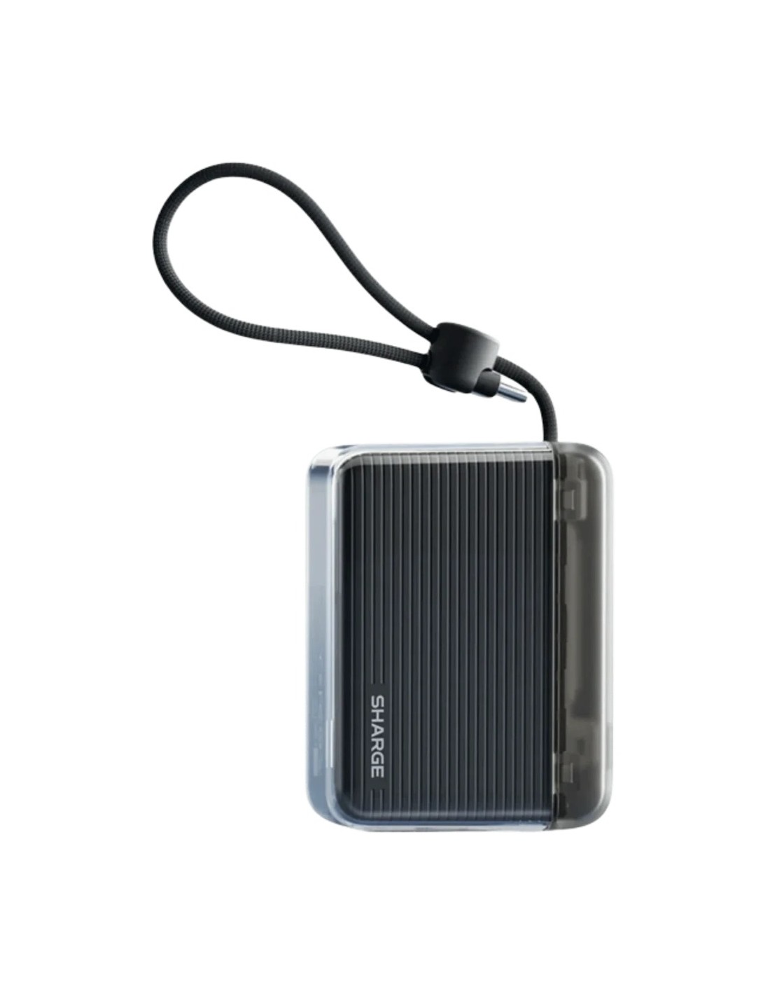 Power Bank Sharge Flow Go Negro con cable integrado 10000mAh 22,5W USB