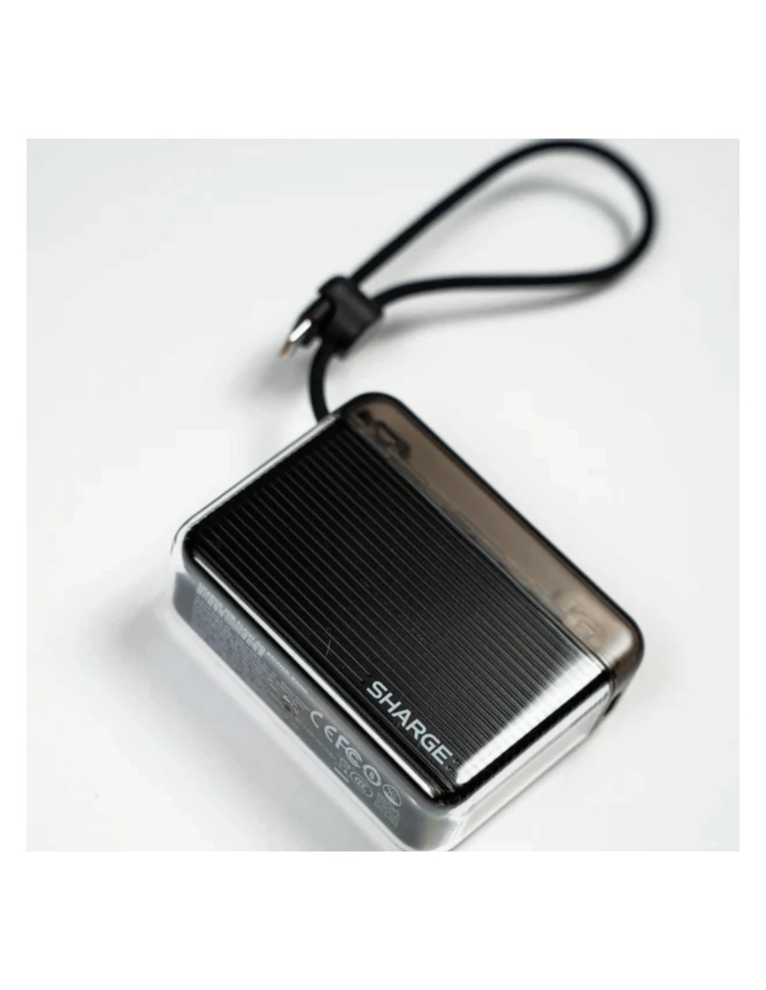 Power Bank Sharge Flow Go Negro con cable integrado 10000mAh 22,5W USB